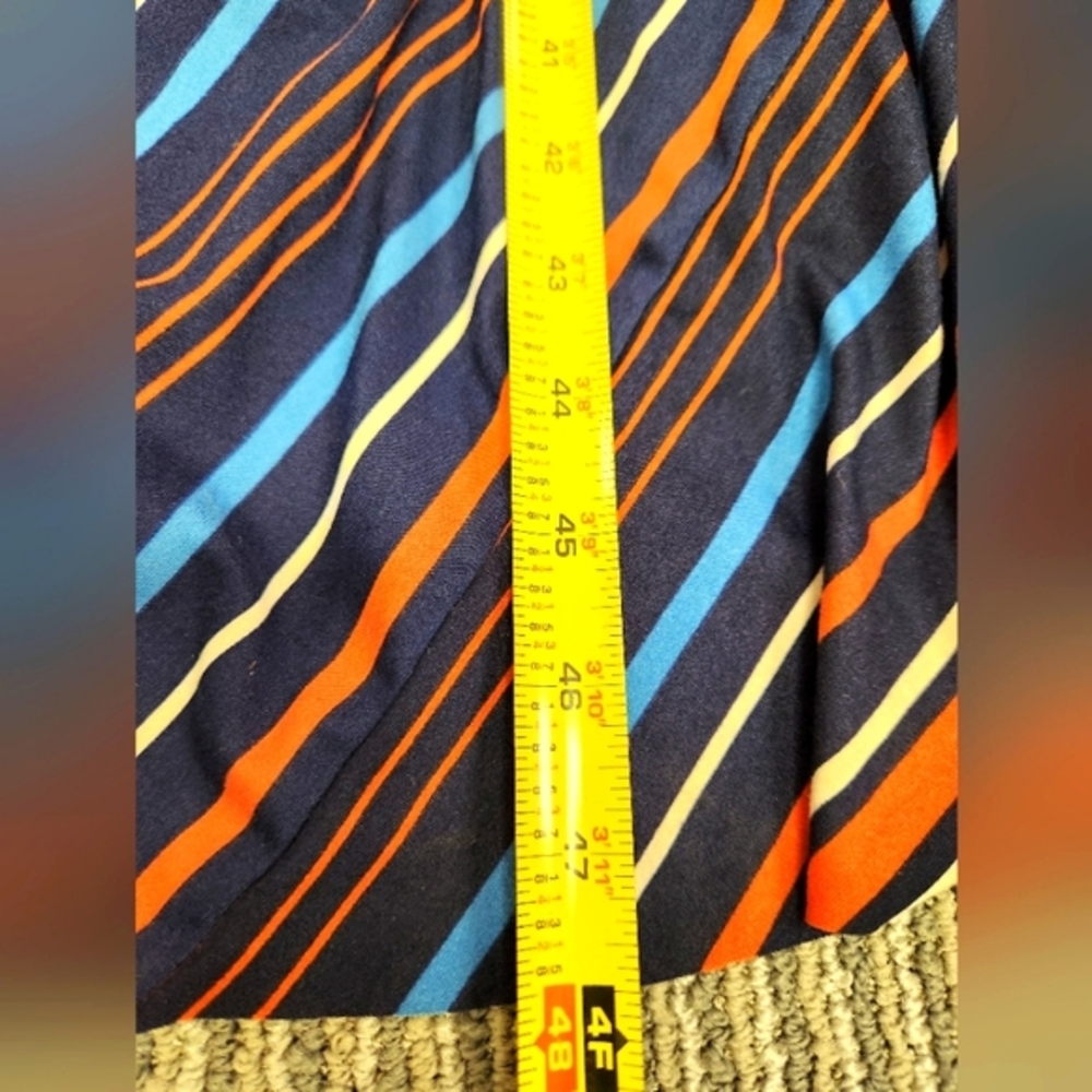 Striped Maxi Skirt With Ties. Custom Cut & Sewn. Mannequin Worn Only. - Picture 10 of 16